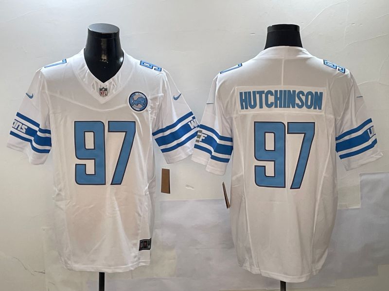 Men Detroit Lions #97 Hutchinson White three generations 2024 Nike Limited NFL Jersey style 01021